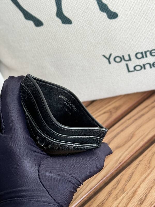 Saint Laurent Classic Card Holder Black Grained Leather everyday — 1:1 Replica