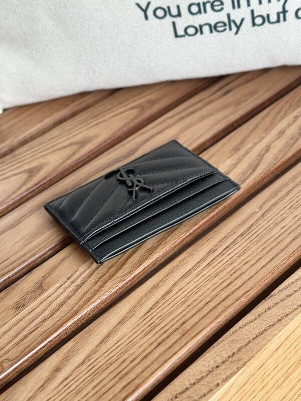 Saint Laurent Classic Card Holder Black Grained Leather everyday — 1:1 Replica