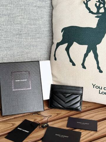 Saint Laurent Monogram card holder Black lambskin AAA Quality Replica