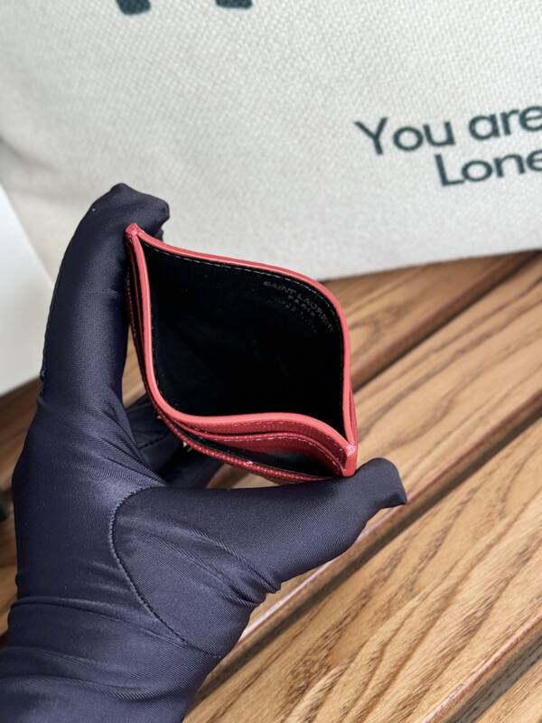 Saint Laurent Classic Card Holder Red grained leather — 1:1 Replica