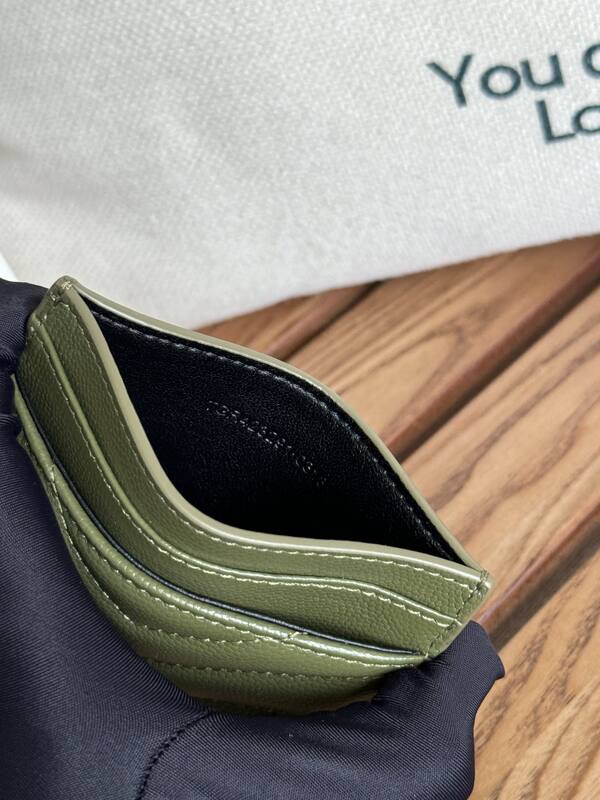 Saint Laurent Monogram card holder Olive green grained leather — Top Quality Replica