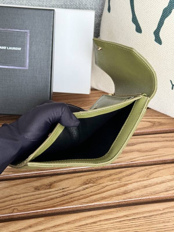 Saint Laurent Monogram Olive Green wallet — Premium Replica