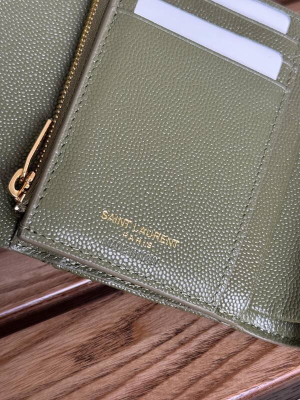 Saint Laurent Monogram Olive Green wallet — Premium Replica