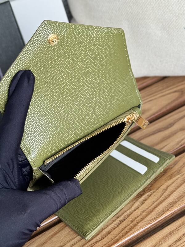 Saint Laurent Monogram Olive Green wallet — Premium Replica
