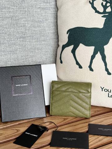 Saint Laurent Monogram Olive Green wallet Premium Replica
