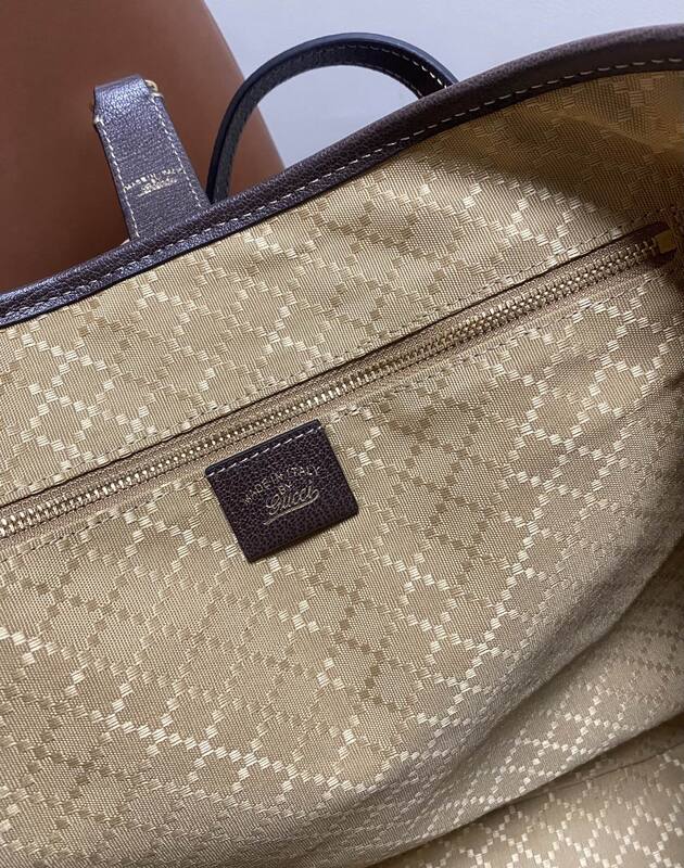 Gucci Jackie Beige GG canvas with brown leather tote — Top Quality Replica