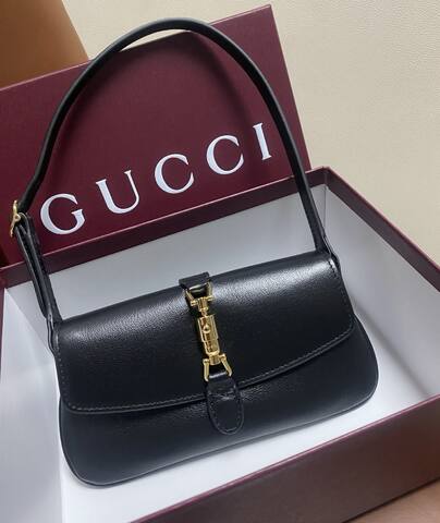 Gucci Jackie Black 21 5cm shoulder 1 1 Replica