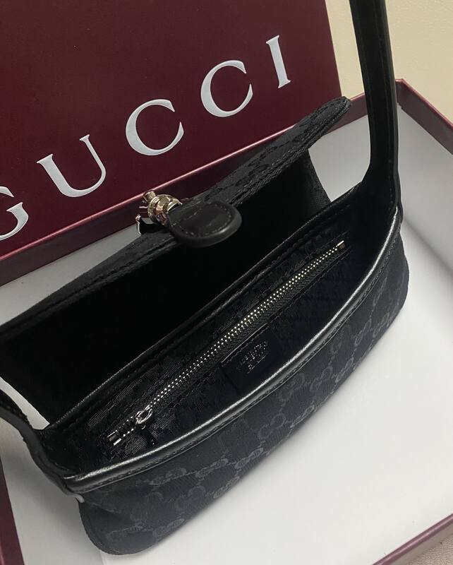 Gucci Jackie Black GG canvas 21 shoulder — AAA Quality Replica