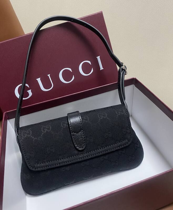 Gucci Jackie Black GG canvas 21 shoulder — AAA Quality Replica