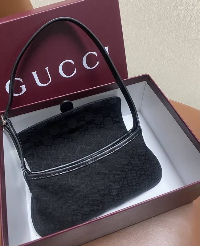 Gucci Jackie Black GG canvas 21 shoulder — AAA Quality Replica