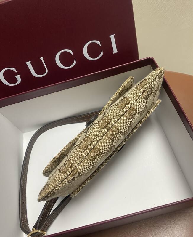 Gucci Jackie Beige GG canvas with brown leather trim 21 shoulder — Top Quality Replica