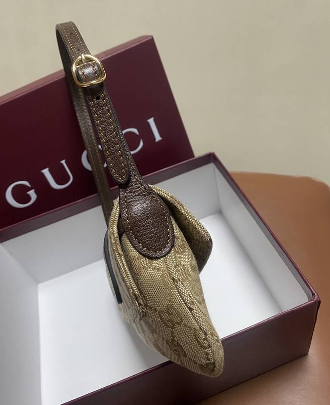 Gucci Jackie Beige GG canvas with brown leather trim 21 shoulder — Top Quality Replica
