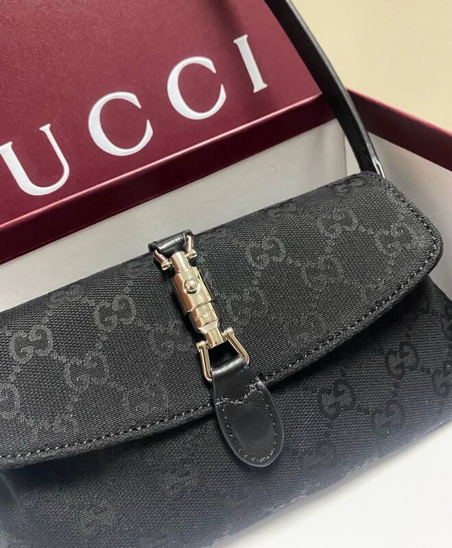 Gucci Jackie Black GG canvas 21 shoulder — AAA Quality Replica