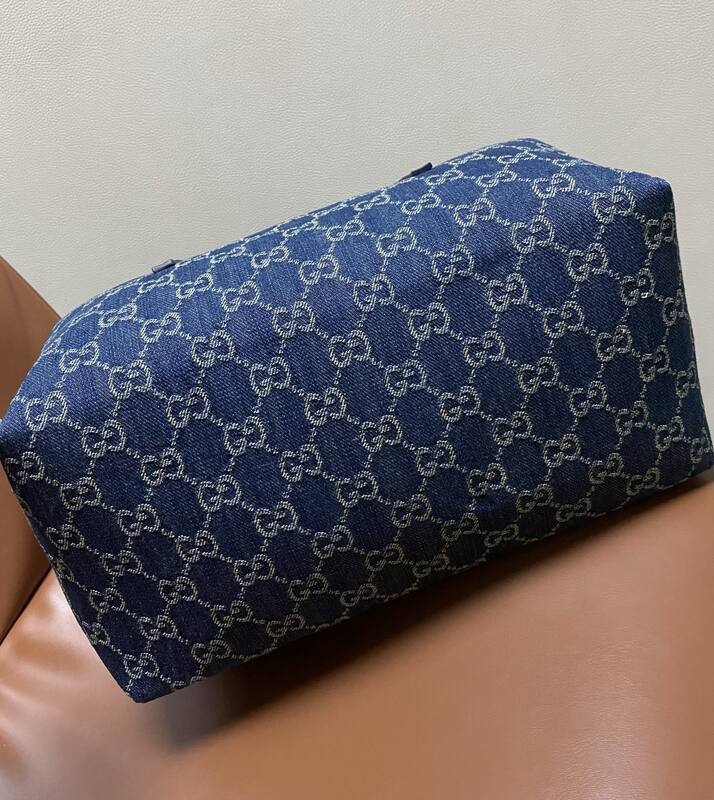 Gucci Melrose Blue denim GG monogram tote — Top Quality Replica