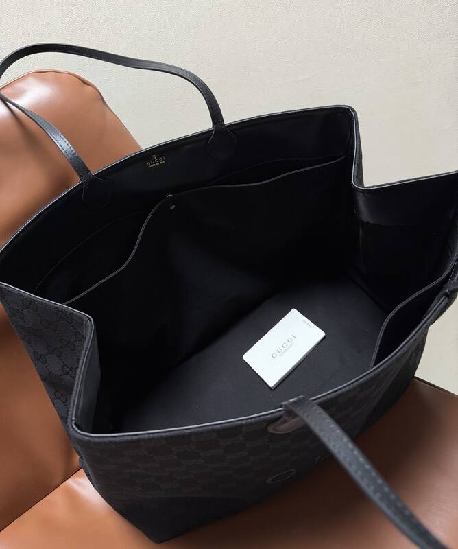 Gucci Black GG canvas tote — Top Quality Replica