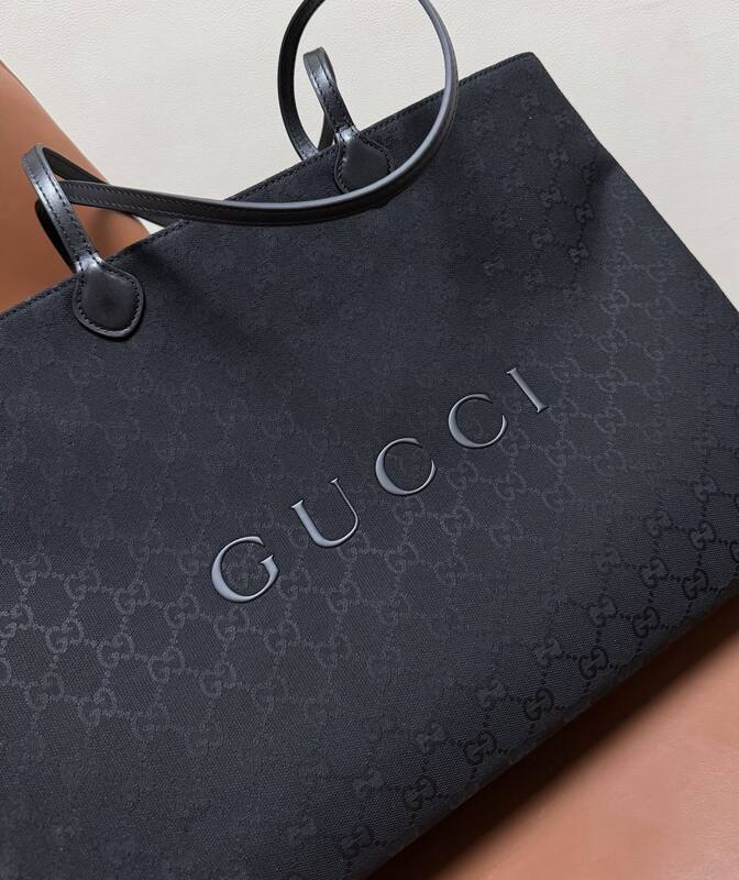 Gucci Black GG canvas tote — Top Quality Replica