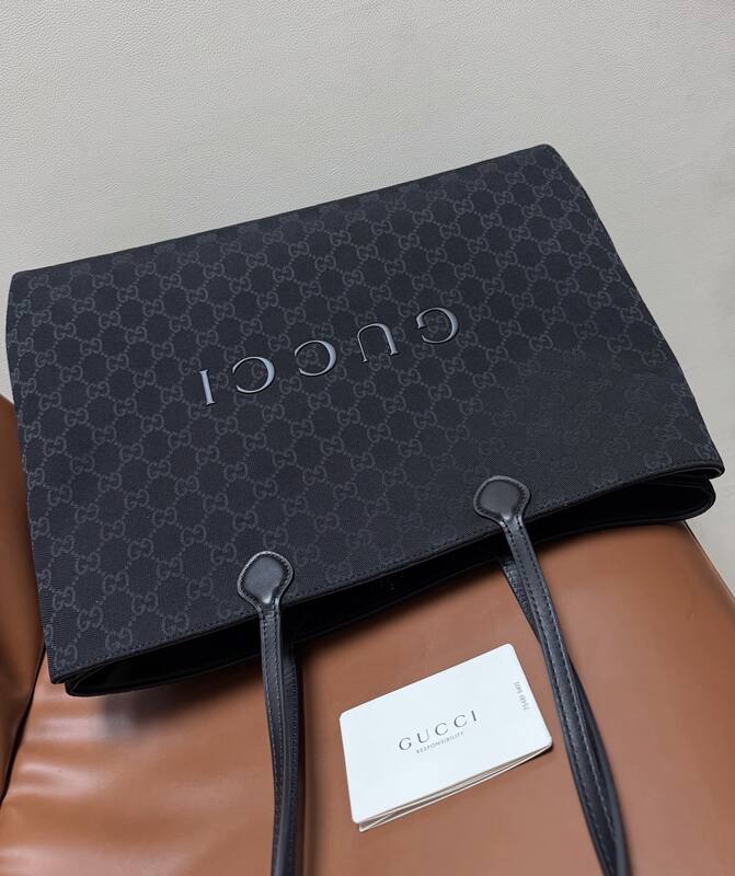 Gucci Black GG canvas tote — Top Quality Replica