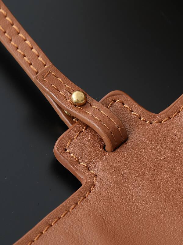 Saint Laurent Le 5 7 Apricot raffia with brown leather shoulder — 1:1 Replica