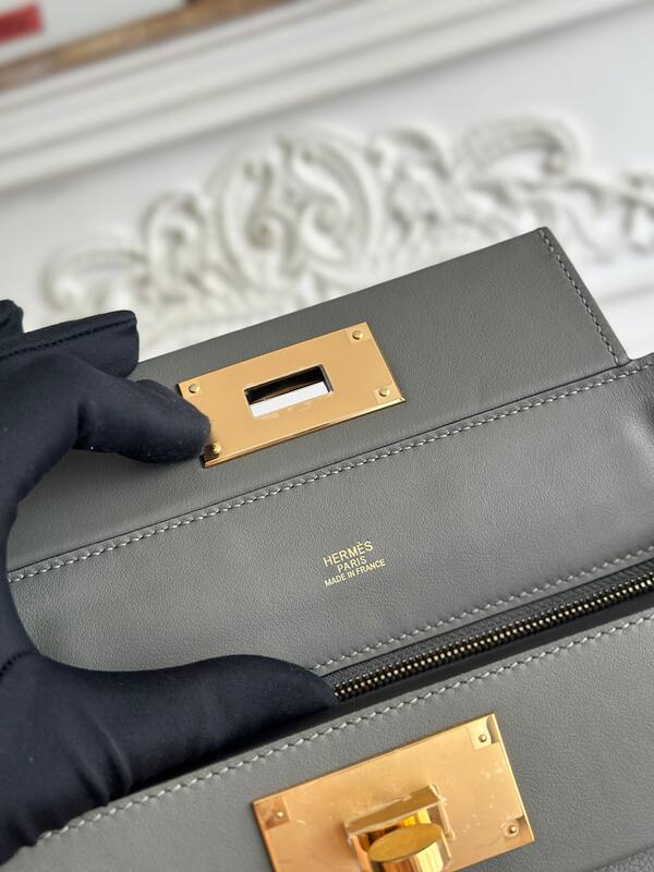 Hermes Kelly To Go Dark gray mini crossbody — AAA Quality Replica