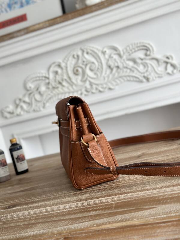 Hermes Kelly Messenger Brown Togo crossbody — AAA Quality Replica