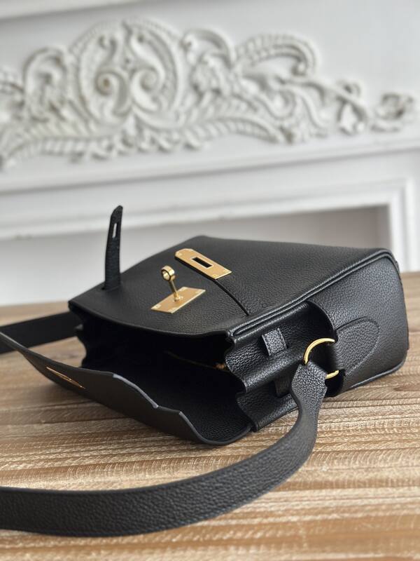 Hermes Kelly Messenger Black Togo crossbody — AAA Quality Replica