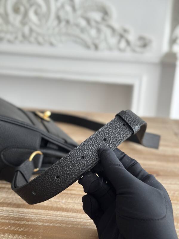 Hermes Kelly Messenger Black Togo crossbody — AAA Quality Replica