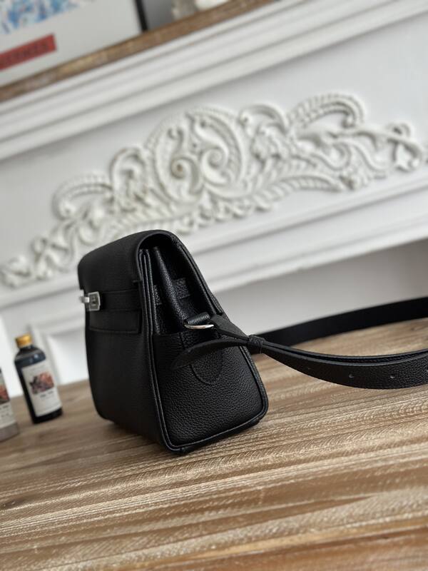Hermes Kelly Messenger Black Togo crossbody — Top Quality Replica