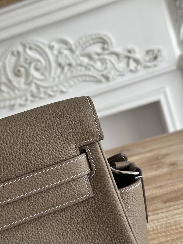 Hermes Kelly Messenger Etoupe Togo crossbody — Top Quality Replica