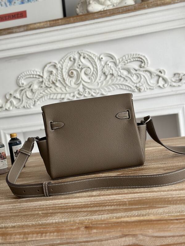 Hermes Kelly Messenger Etoupe Togo crossbody — Top Quality Replica