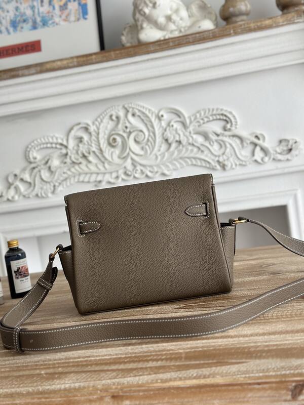 Hermes Kelly Messenger Etoupe Togo crossbody — AAA Quality Replica
