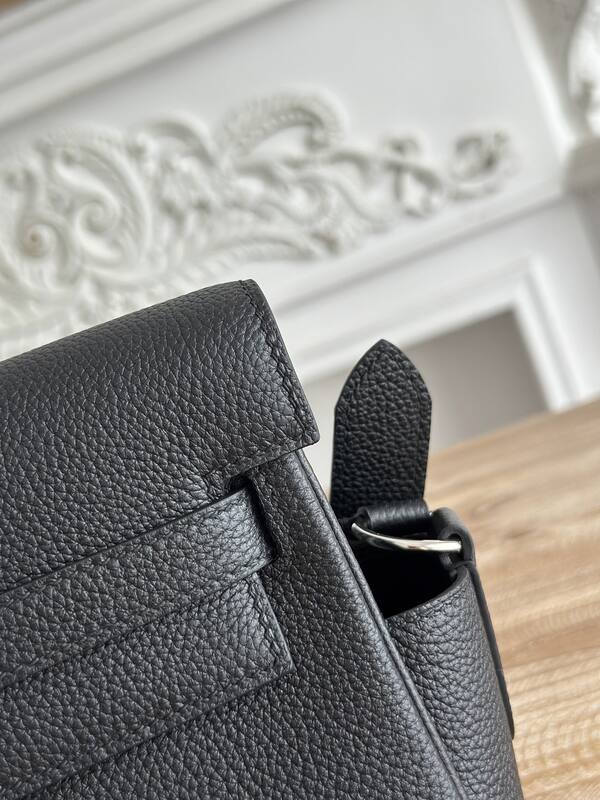 Hermes Kelly Messenger Black Togo crossbody — Top Quality Replica