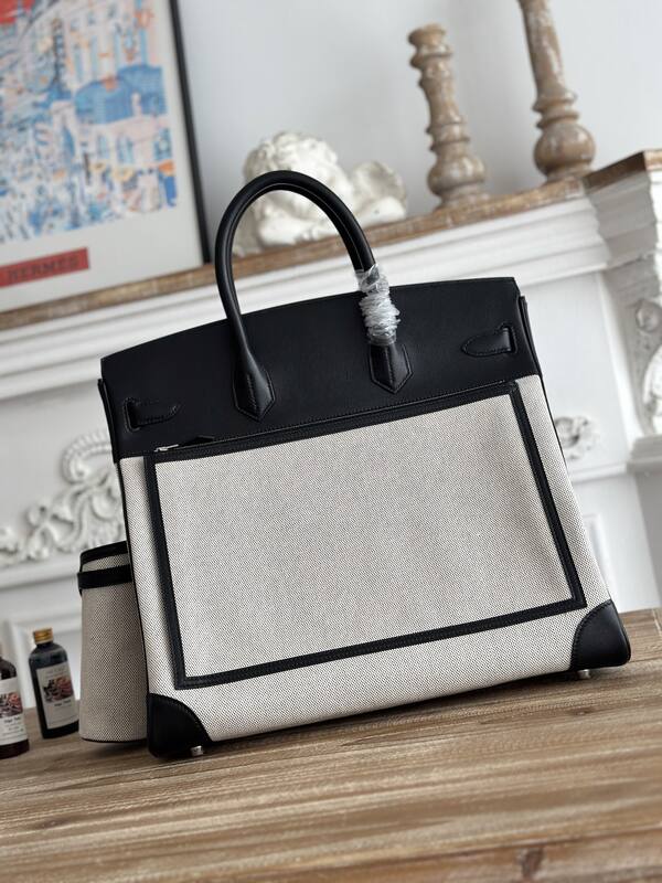 Hermes HAC 40 Cargo Black and Beige 40 work — Top Quality Replica