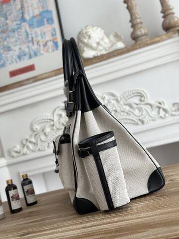 Hermes HAC 40 Cargo Black and Beige 40 work Top Quality Replica