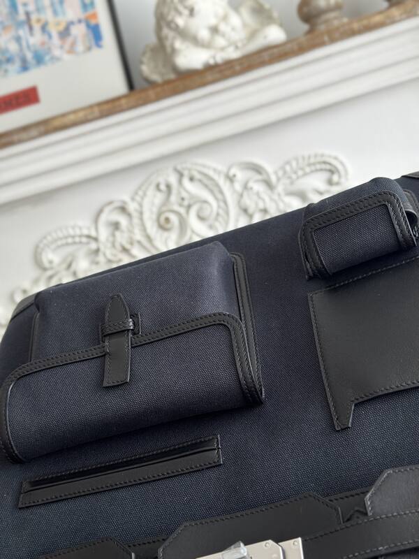 Hermes HAC Cargo Black canvas and leather 40 travel — Premium Replica