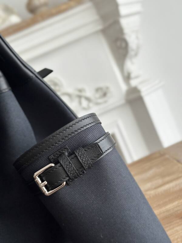 Hermes HAC Cargo Black canvas and leather 40 travel — Premium Replica