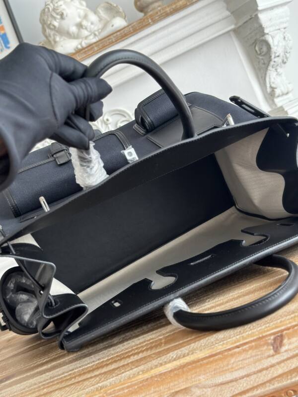 Hermes HAC Cargo Black canvas and leather 40 travel — Premium Replica