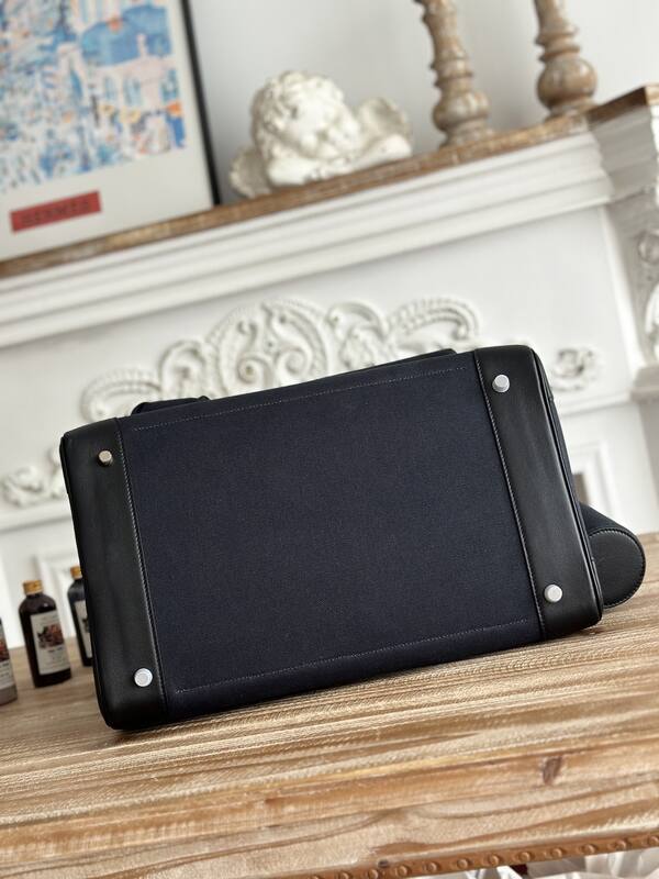 Hermes HAC Cargo Black canvas and leather 40 travel — Premium Replica