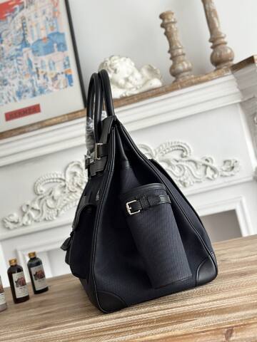 Hermes HAC Cargo Black canvas and leather 40 travel Premium Replica