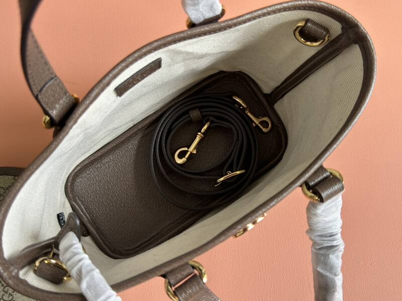 Gucci GG Supreme Tote GG Supreme Beige Brown — 1:1 Replica