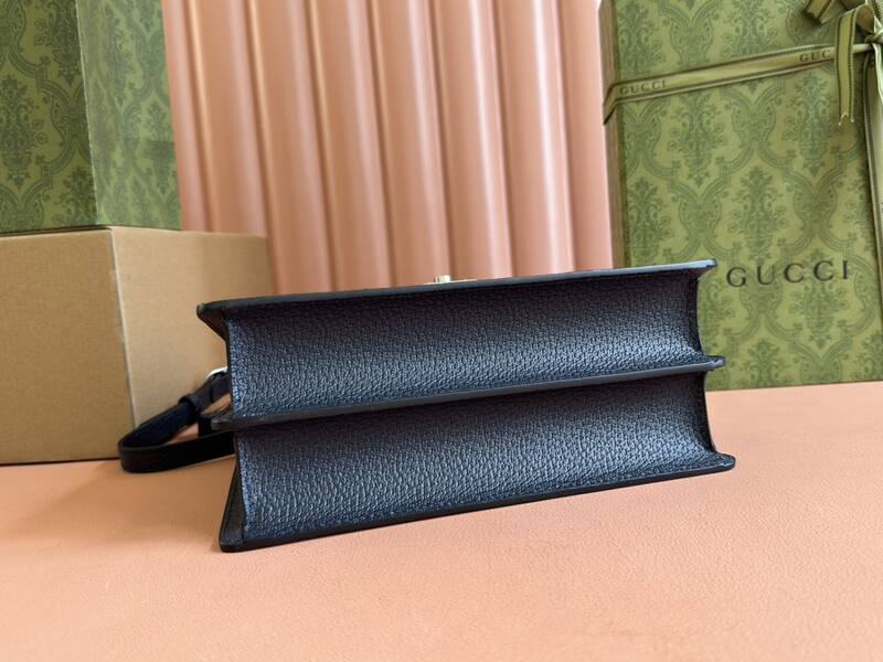 Gucci Ophidia 651055 Beige Ebony GG Supreme with black leather trim 25x17 crossbody — 1:1 Replica