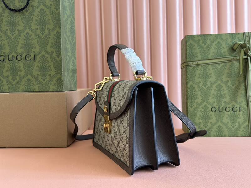 Gucci Ophidia 651055 GG Supreme Beige Ebony 25x17 top handle crossbody — 1:1 Replica