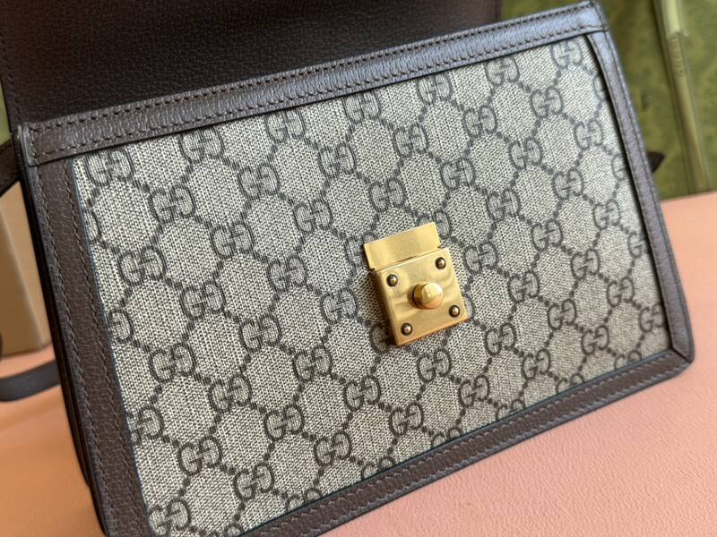 Gucci Ophidia 651055 GG Supreme Beige Ebony 25x17 top handle crossbody — 1:1 Replica