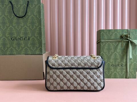 Gucci Marmont Beige GG canvas with black trim shoulder Premium Replica