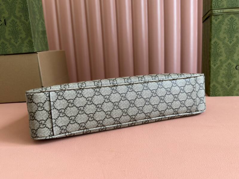 Gucci Ophidia GG Supreme Beige Ebony with Brown leather shoulder — 1:1 Replica