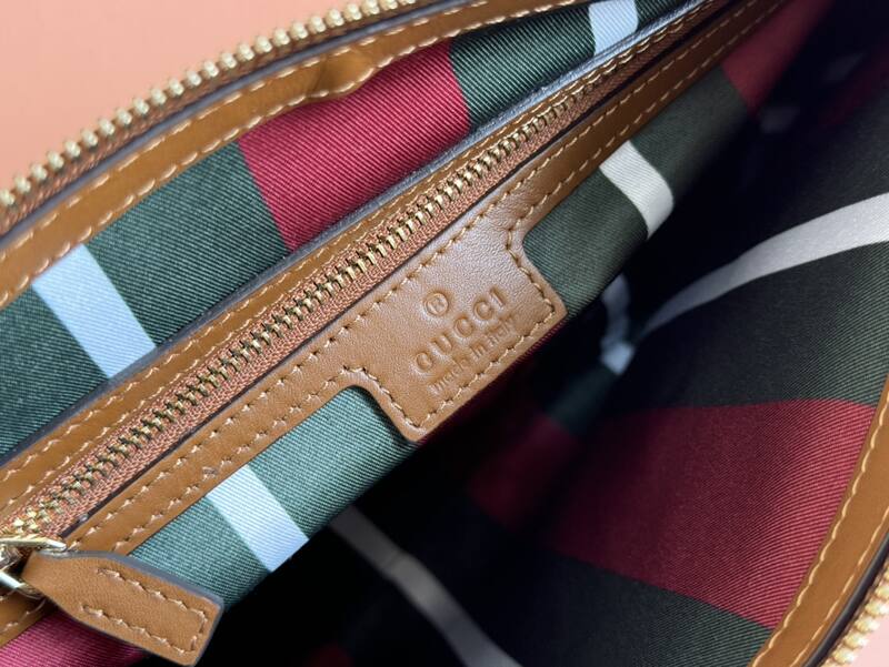 Gucci Ophidia GG Supreme Beige Ebony with Brown leather shoulder — 1:1 Replica