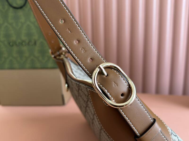 Gucci Ophidia GG Supreme Beige Ebony with Brown leather shoulder — 1:1 Replica