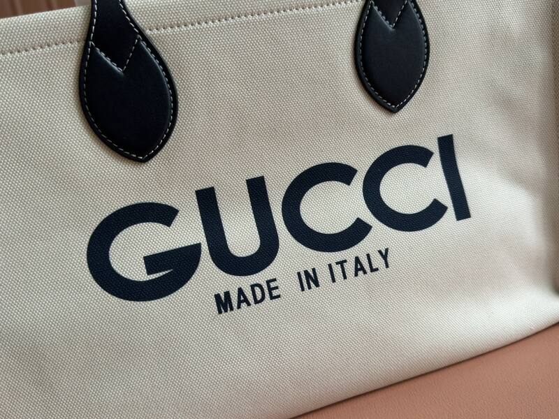Gucci Beige and Navy tote — Top Quality Replica