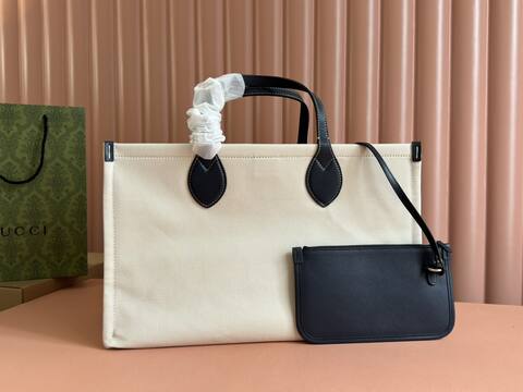 Gucci Beige and Navy tote Top Quality Replica