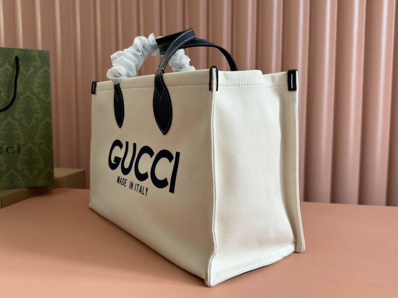 Gucci Beige and Navy tote — Top Quality Replica