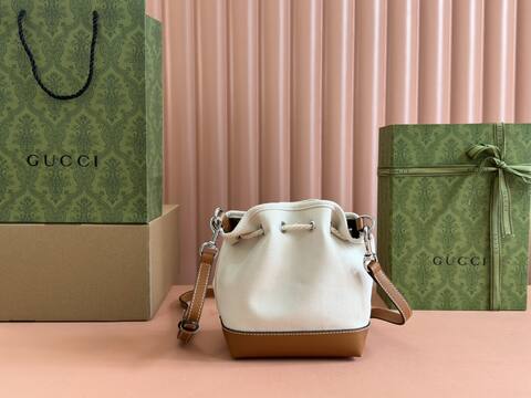 Gucci Beige canvas with brown leather trim crossbody AAA Quality Replica